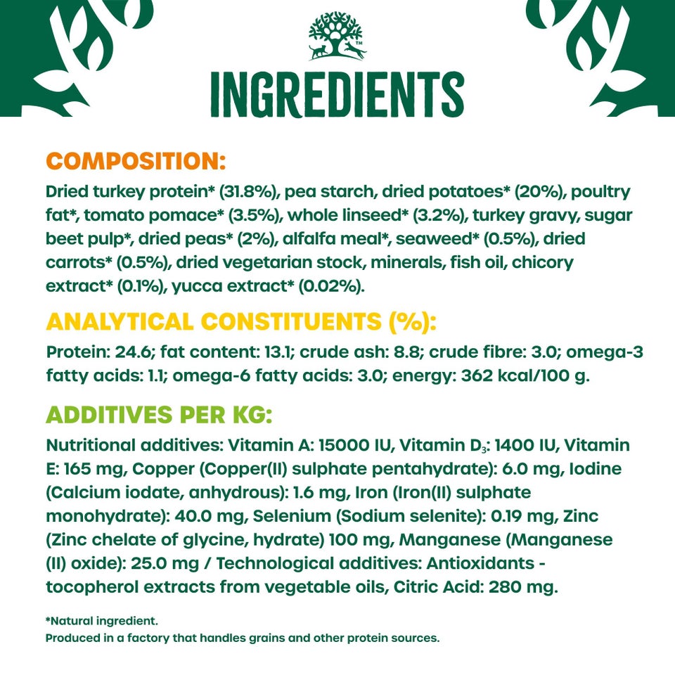 Adult Turkey & Veg Grain Free Small Breed Dry Dog Food 4.5kg