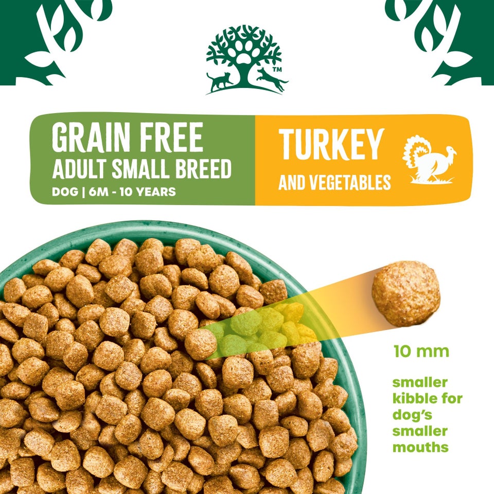 Adult Turkey & Veg Grain Free Small Breed Dry Dog Food 4.5kg