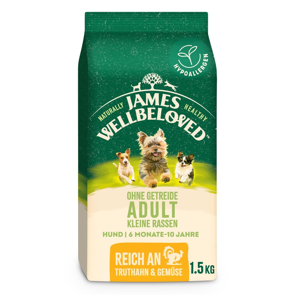 Adult Hundetrockenfutter ohne Getreide Truthahn & Gemüse für kleine Hunde 1,5kg