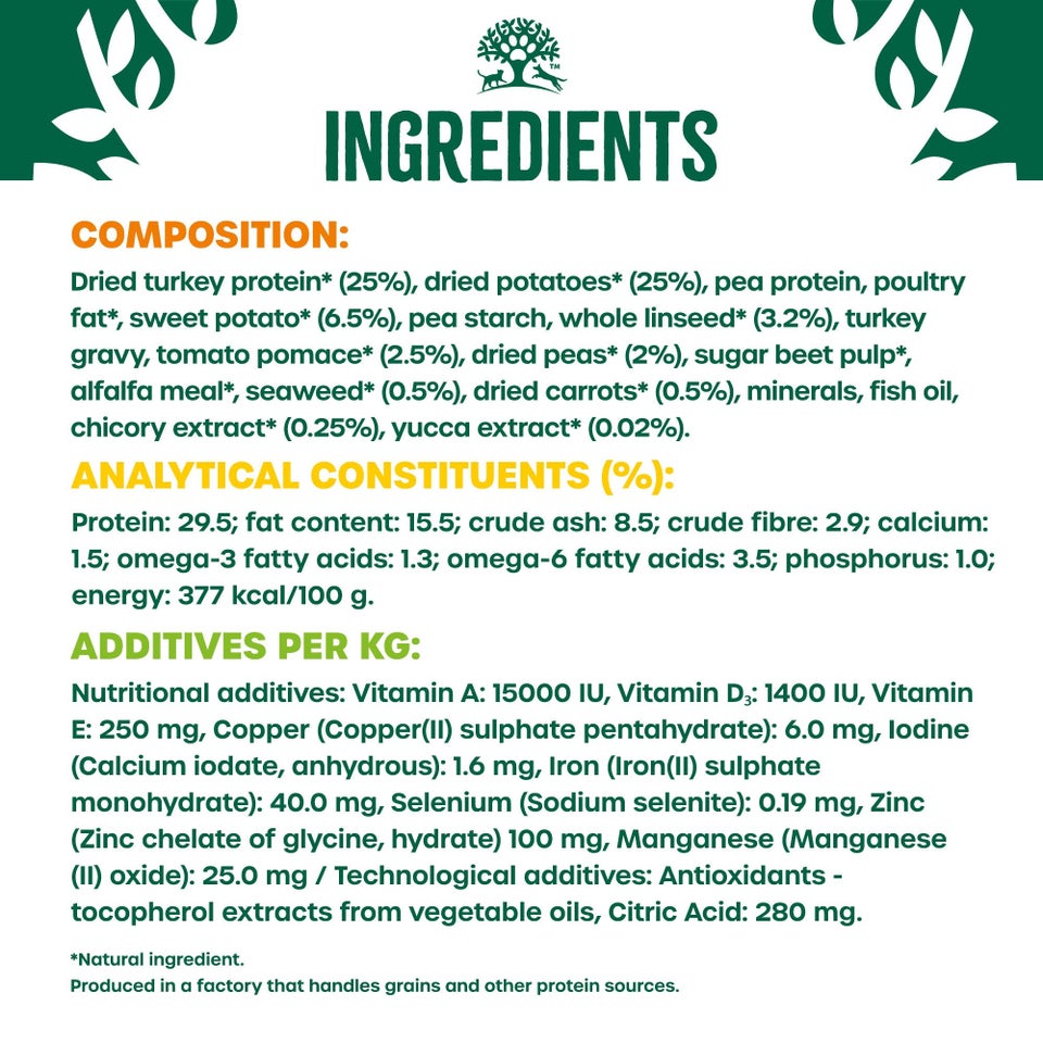 Puppy/Junior Turkey & Veg Grain Free Dry Dog Food 4.5kg