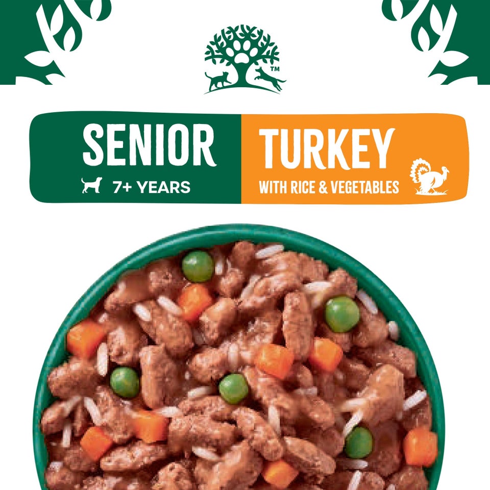 Senior Turkey & Rice in Gravy Wet Dog Food Pouches 48 pouches