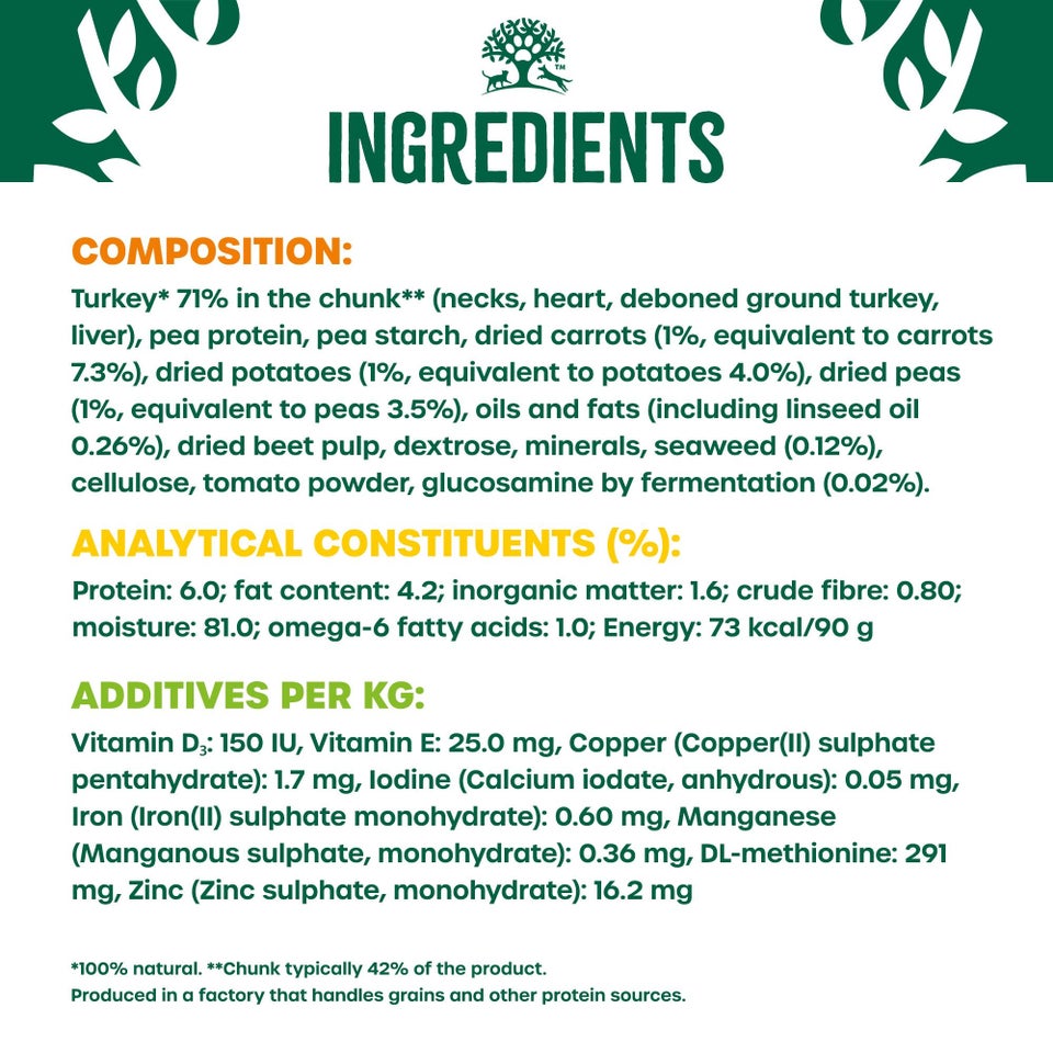 Senior Turkey in Gravy Grain Free Wet Dog Food Pouches 48 pouches