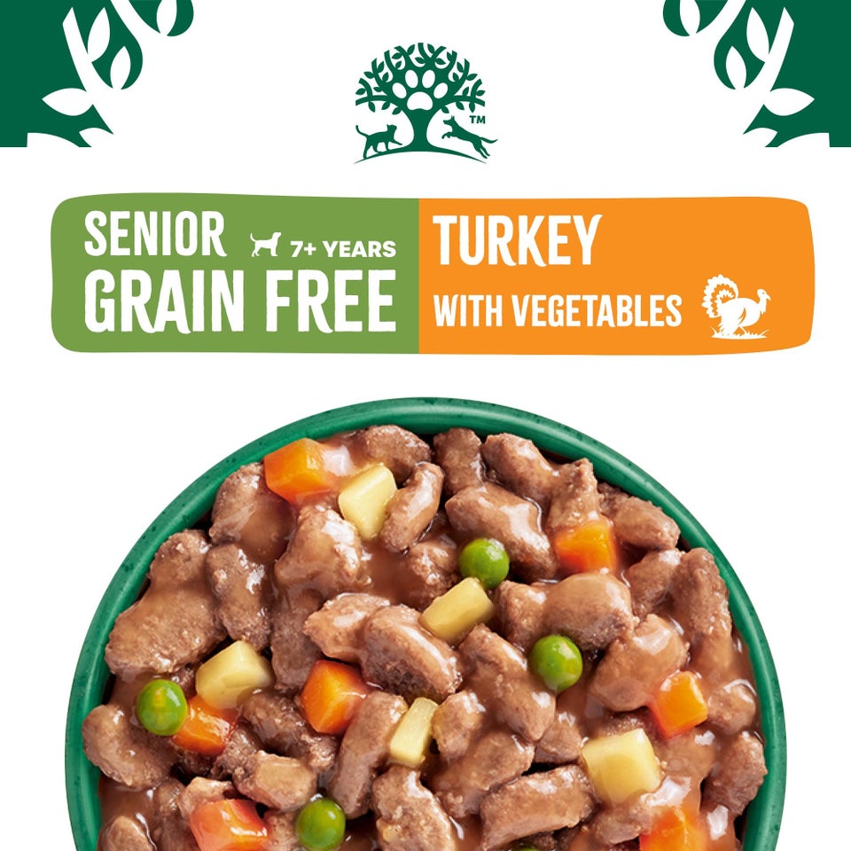 Senior Turkey in Gravy Grain Free Wet Dog Food Pouches 48 pouches