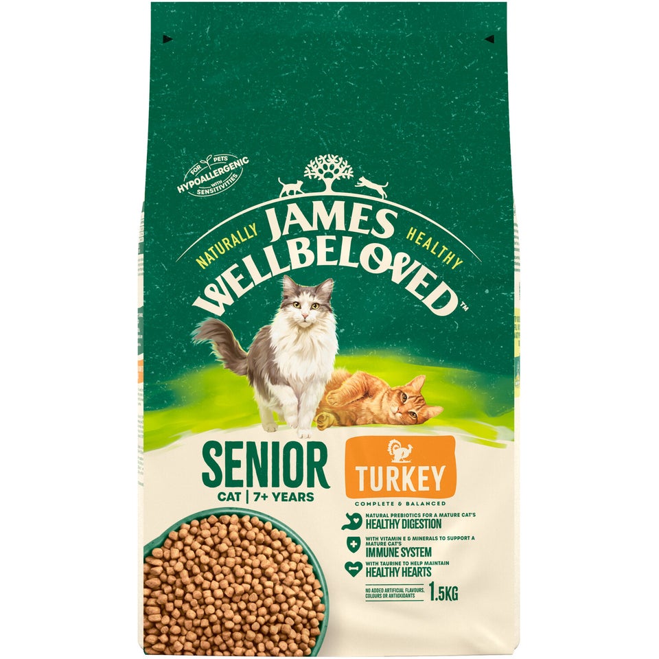 Senior Turkey & Rice Dry Cat Food 1.5kg