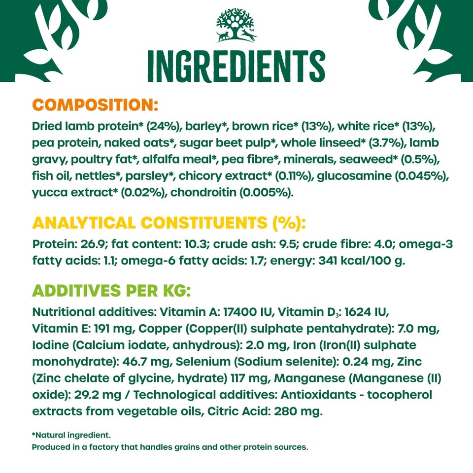 Adult Lamb & Rice Light Dry Dog Food 12kg