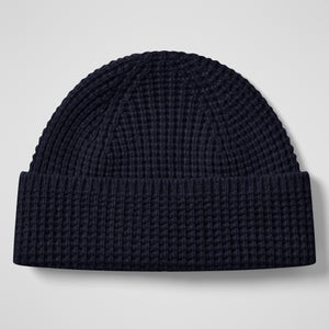 Rhynie Waffle Rib Beanie - Dark Blue