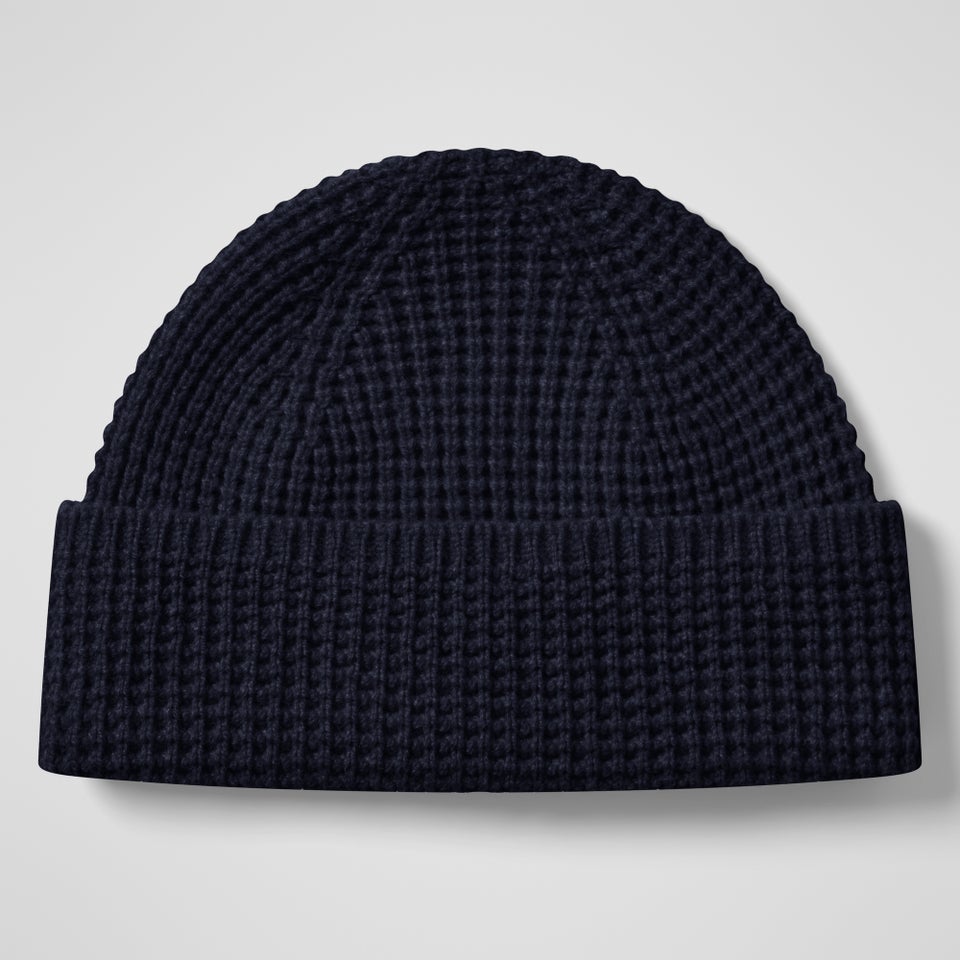 Rhynie Waffle Rib Beanie - Dark Blue