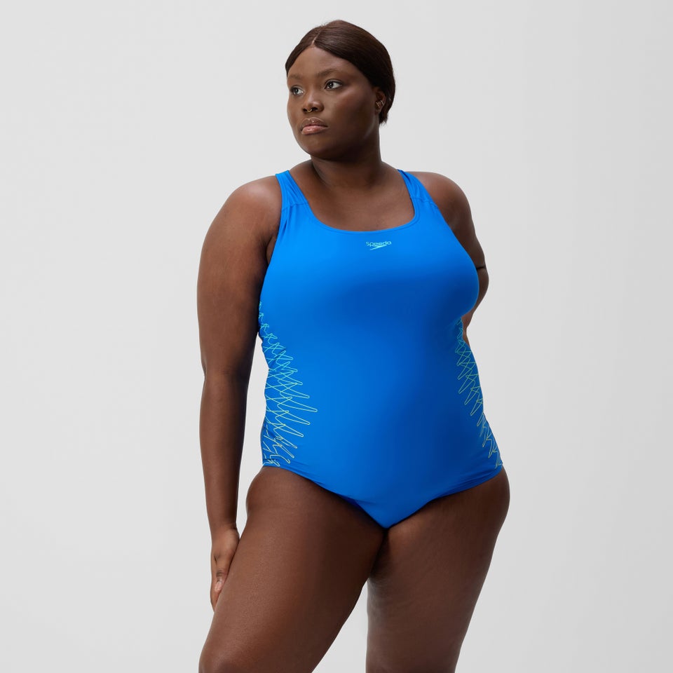 Women's Plus Size Placement Medalist Swimsuit Blue