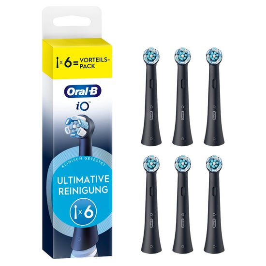 Oral-B iO Ultimative Reinigung, Original Aufsteckbürsten für elektrische Oral-B iO Zahnbürsten, 'Borsten-in-Borsten' Bündel, Schwarz