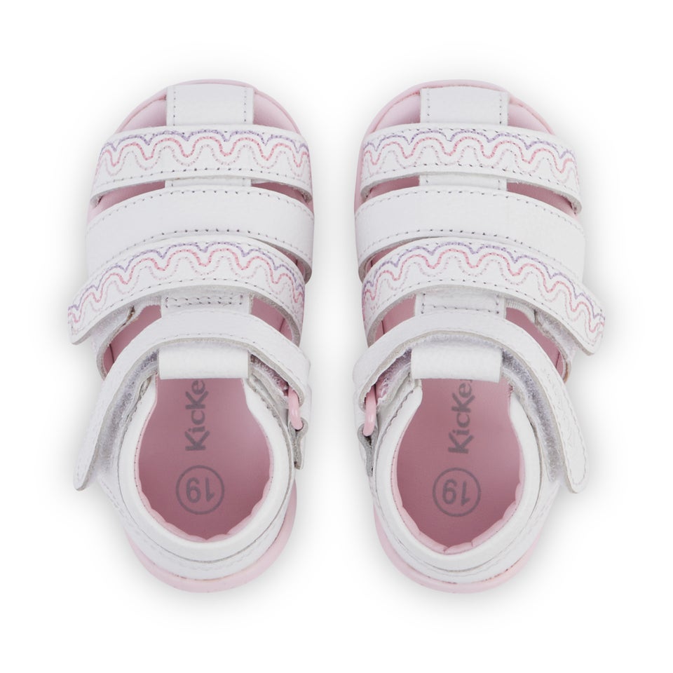 Baby Wriggle Wave Sandals Leather White