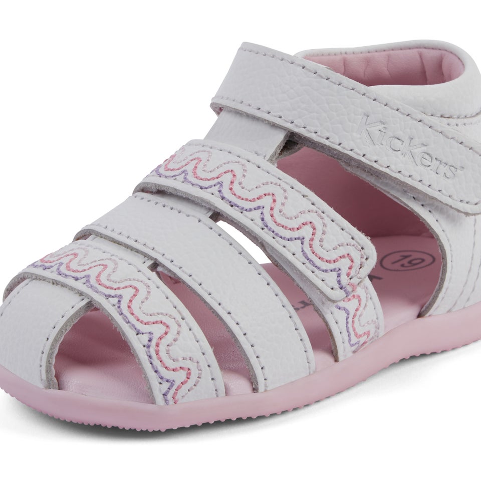 Baby Wriggle Wave Sandals Leather White