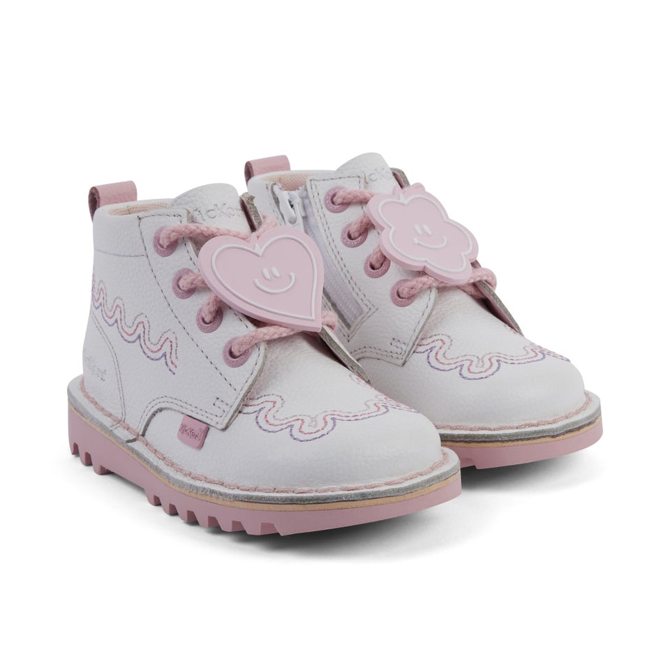 Infant Girl's Kick Hi Wave Leather White