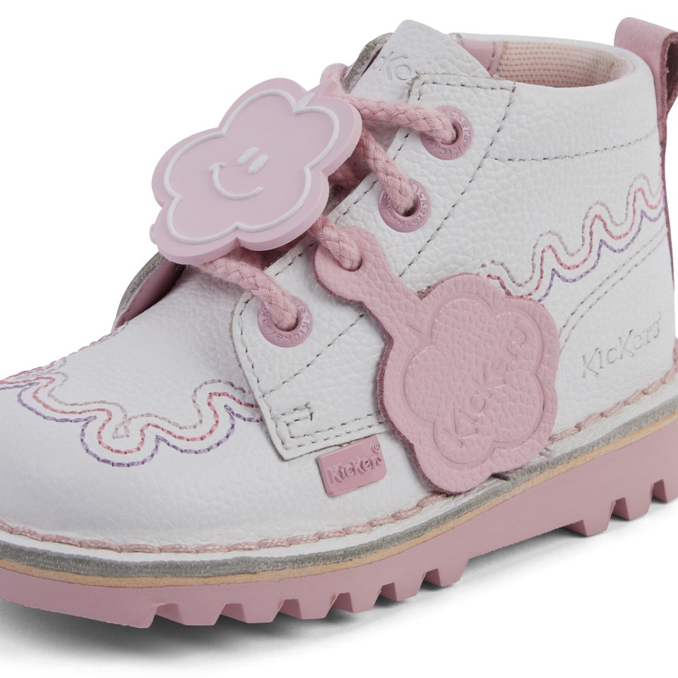 Infant Girl's Kick Hi Wave Leather White