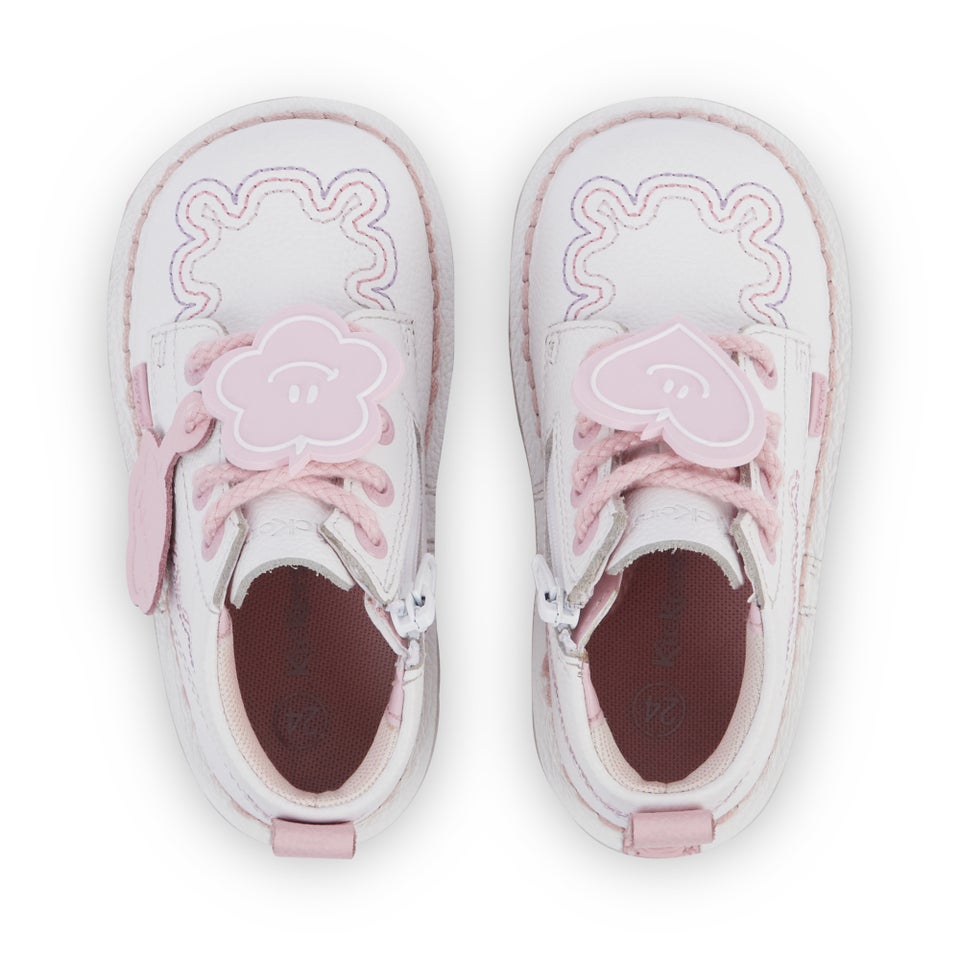 Infant Girl's Kick Hi Wave Leather White
