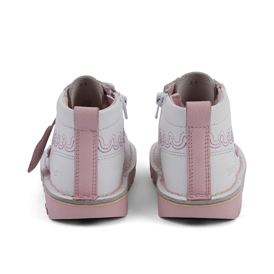 Infant Girl's Kick Hi Wave Leather White