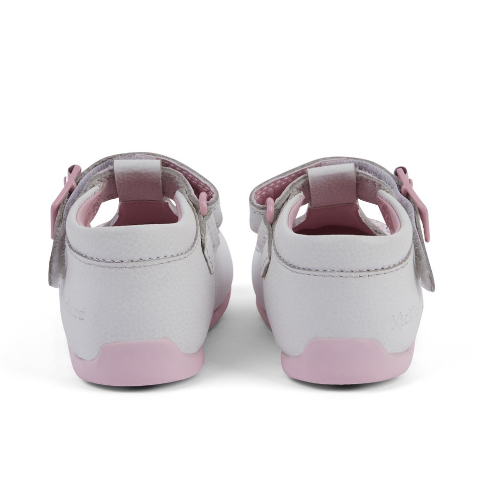 Baby T-Bar Wave Leather White