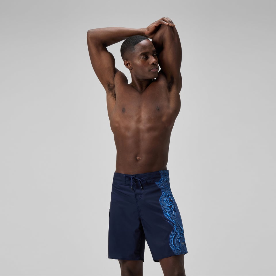 Men's Lookout Printed 45cm Boardshorts Navy/Blue