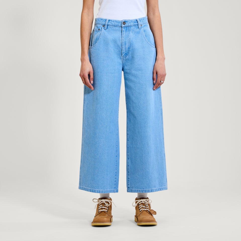 Adult Womens Kickers Classic Wide Leg Jean Blue