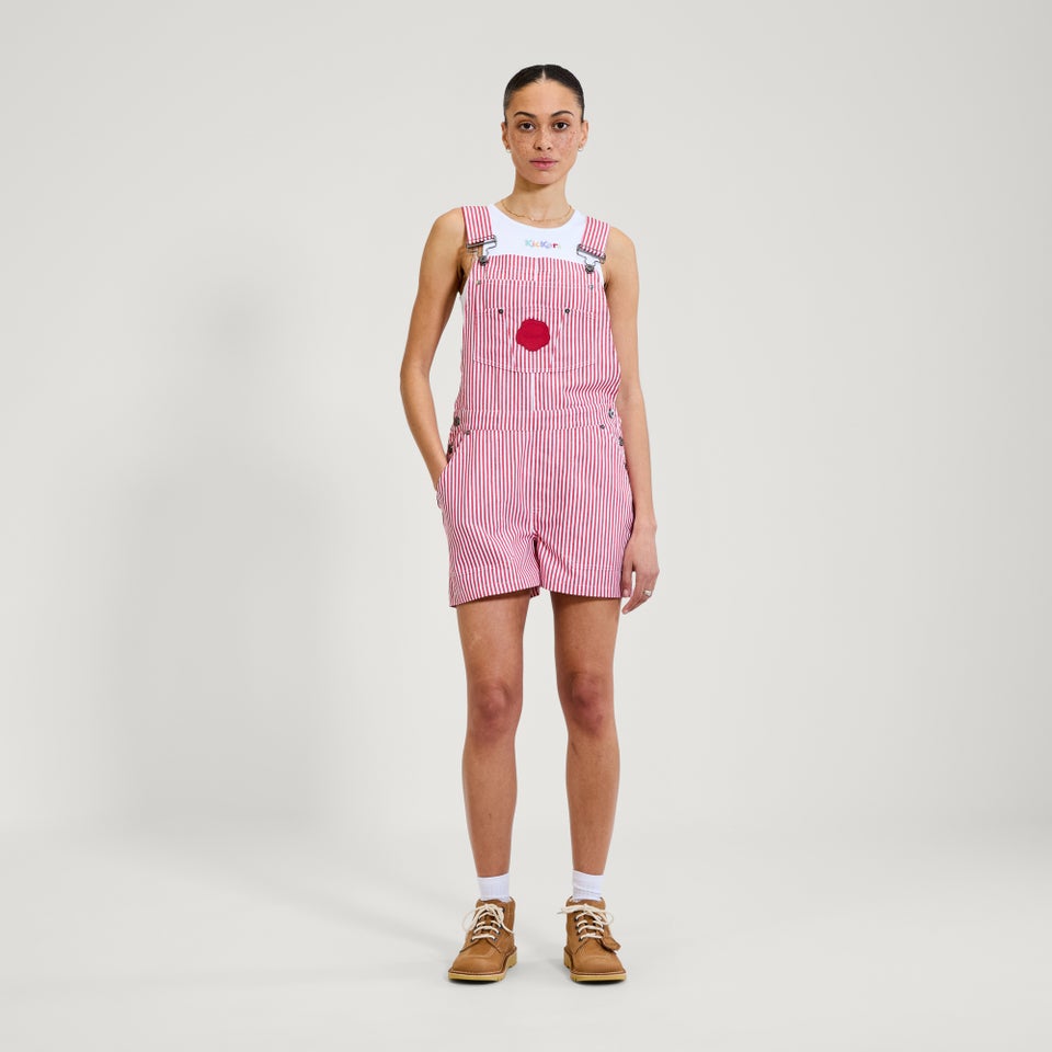 Adult Womens Kickers Classics Dungaree Short Red