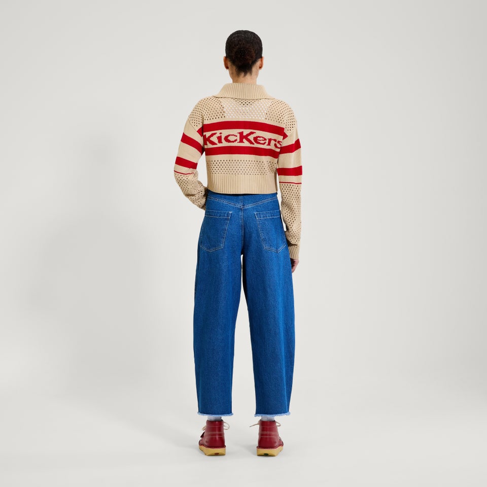 Adult Womens Kickers Zip Through Knit White