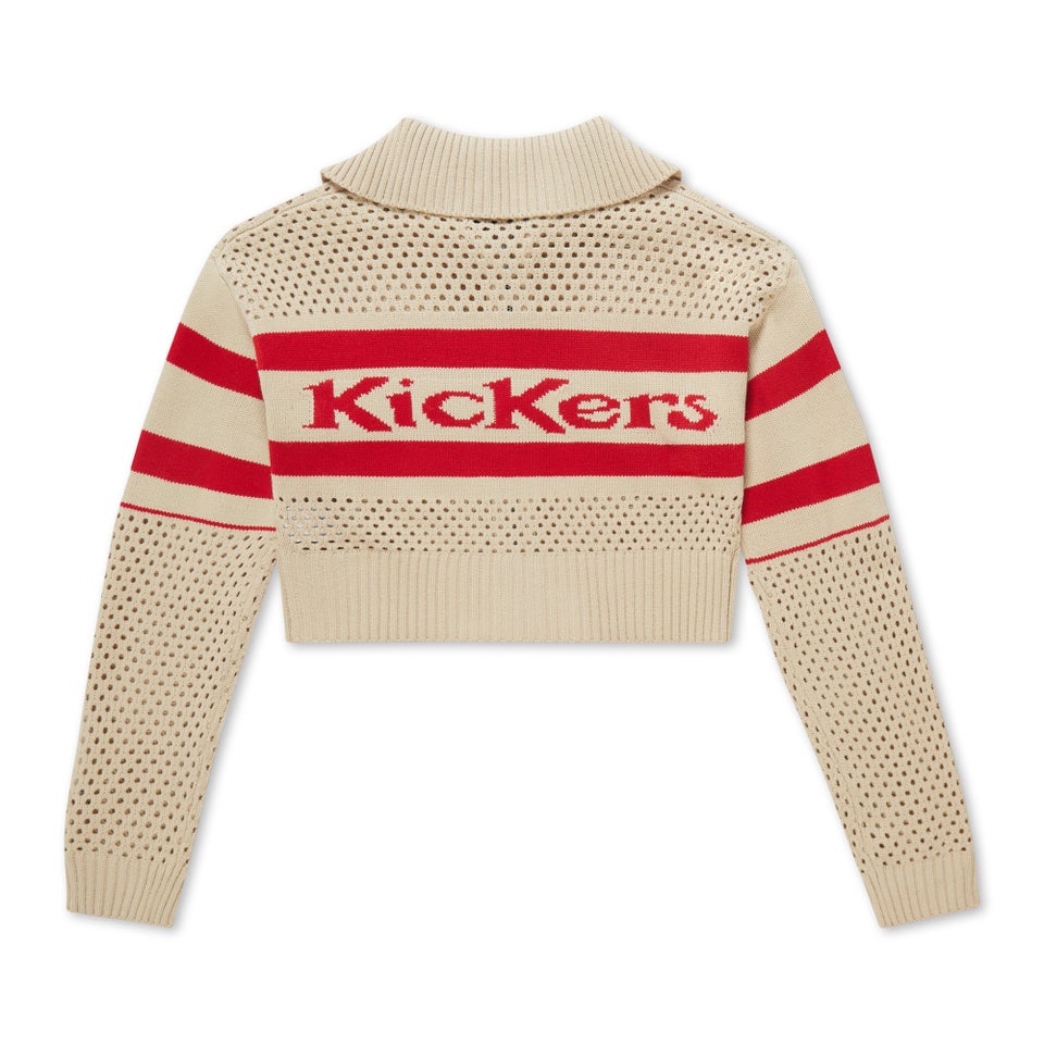 Adult Womens Kickers Zip Through Knit White