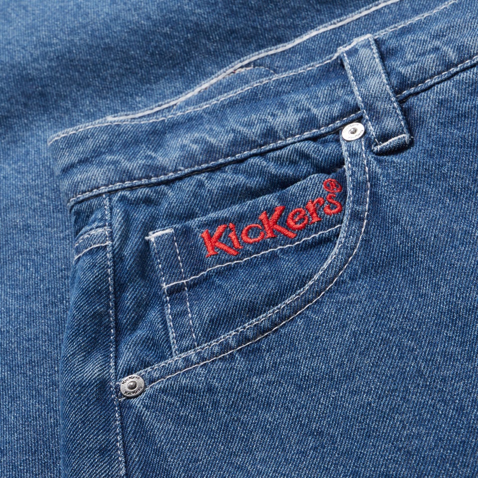 Adult Womens Kickers Classic Barrel Leg Jean Blue