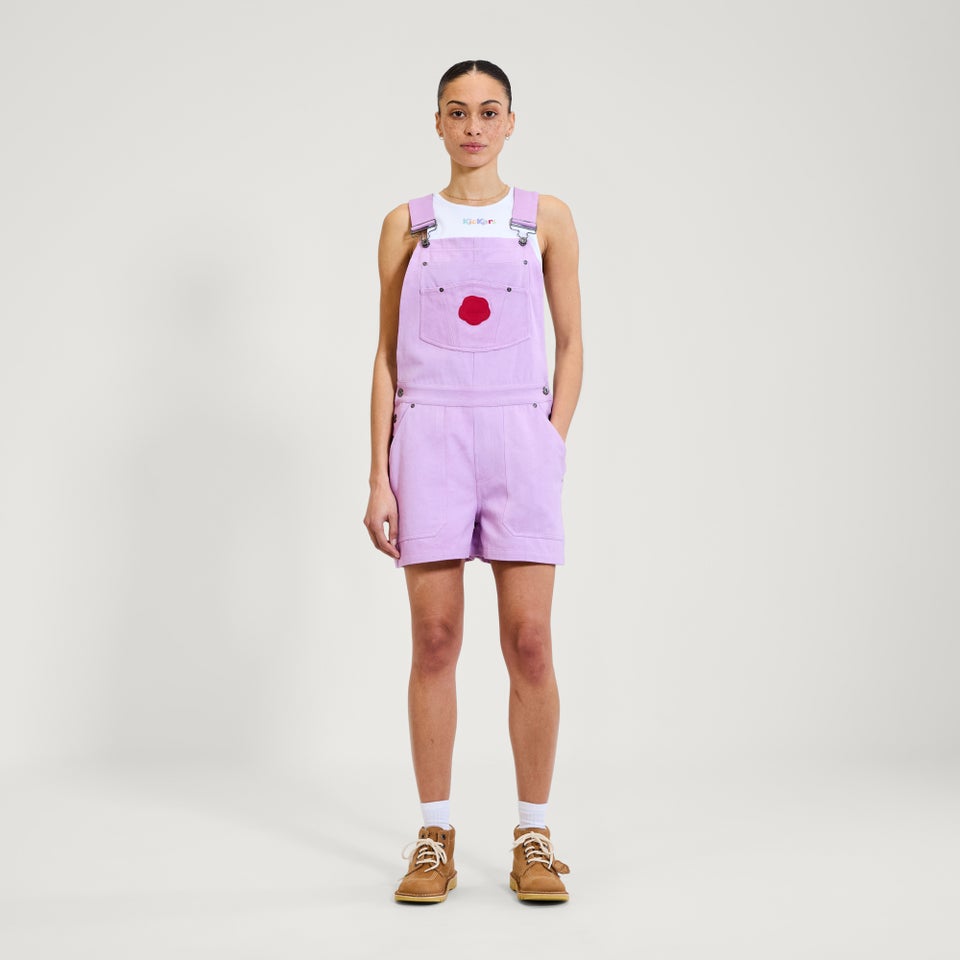 Adult Womens Kickers Classics Dungaree Short Purple