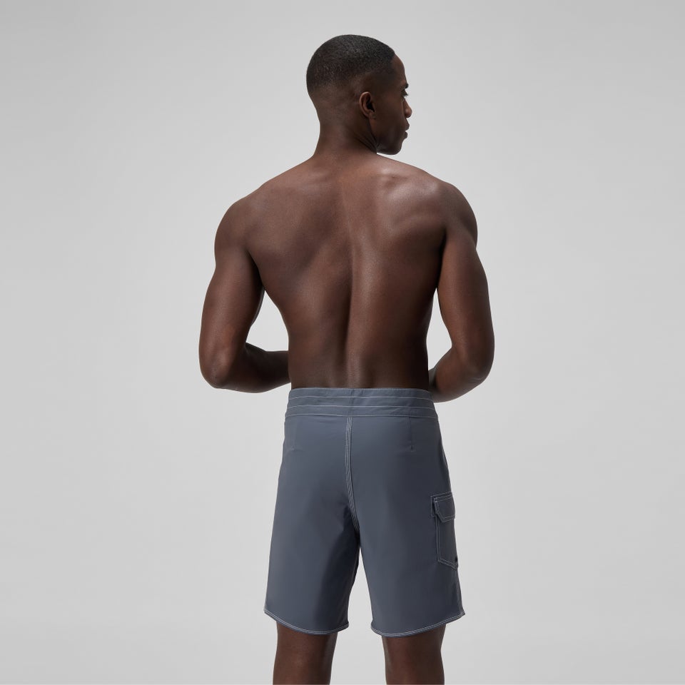 Short de bain long Homme Lookout 45 cm uni gris