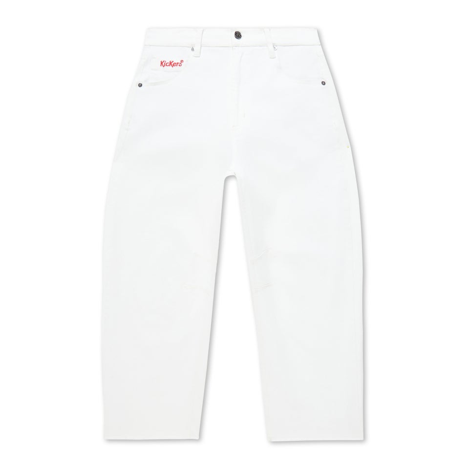 Adult Womens Kickers Classic Barrel Leg Jean White