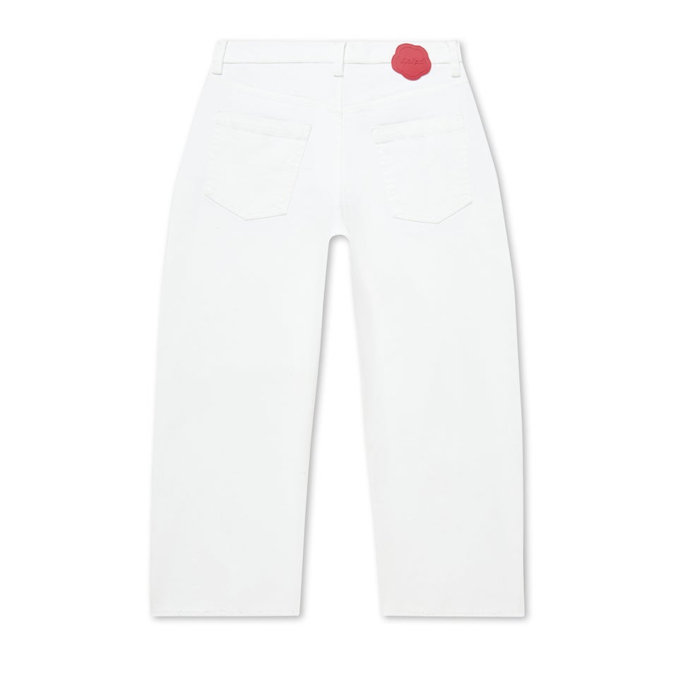 Adult Womens Kickers Classic Barrel Leg Jean White