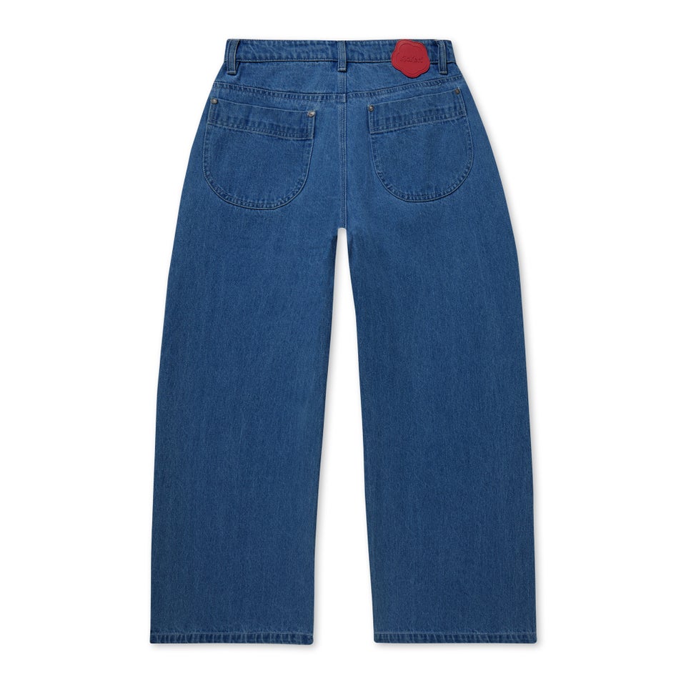 Adult Womens Kickers Classic Wide Leg Jean Blue