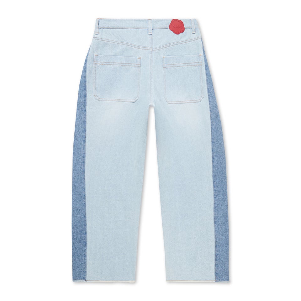 Adult Womens Kickers Classic Wide Leg Barrel Jean Blue