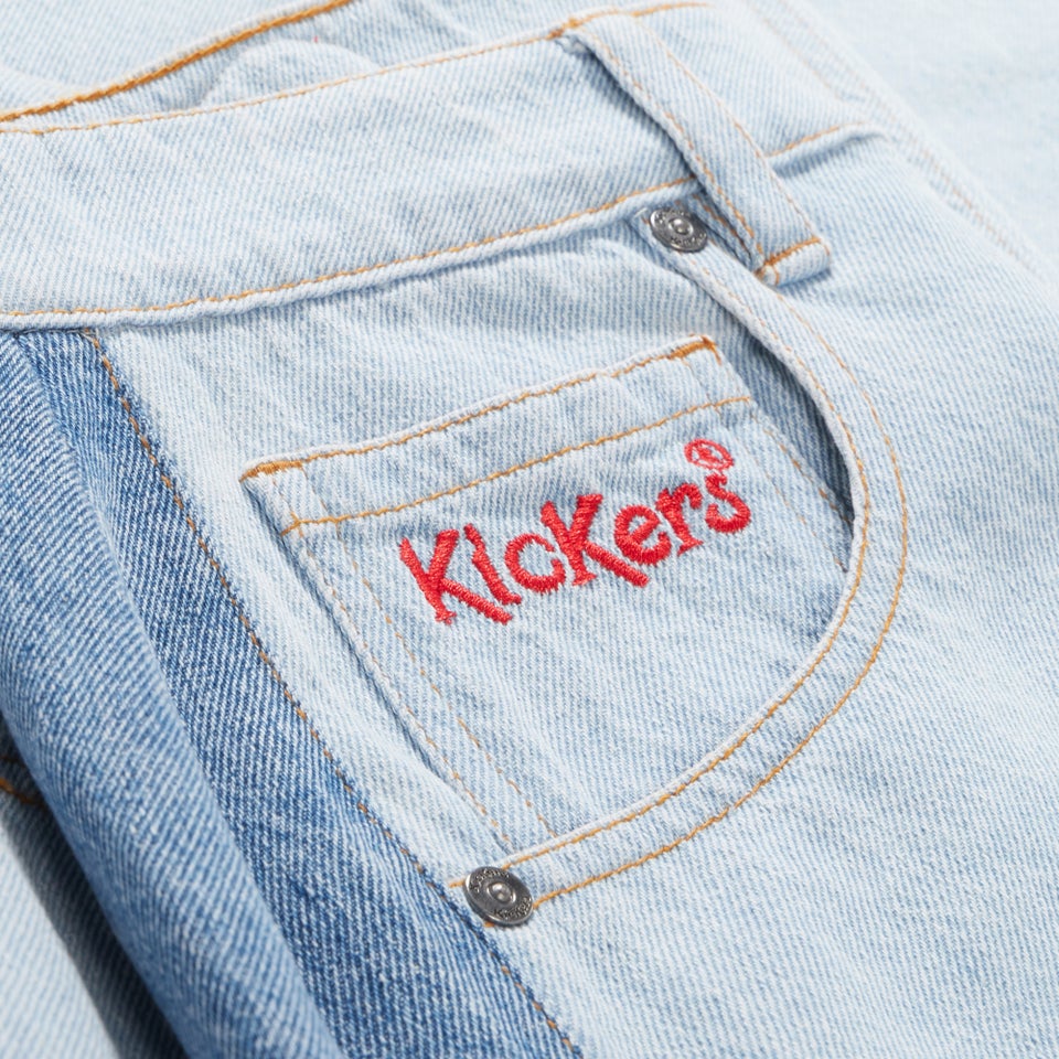 Adult Womens Kickers Classic Wide Leg Barrel Jean Blue
