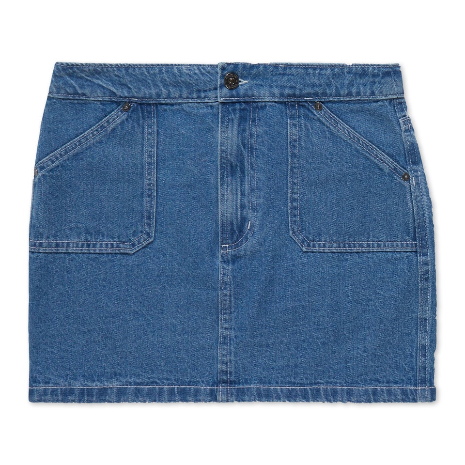 Adult Womens Kickers Classic Denim Micro Skirt Blue