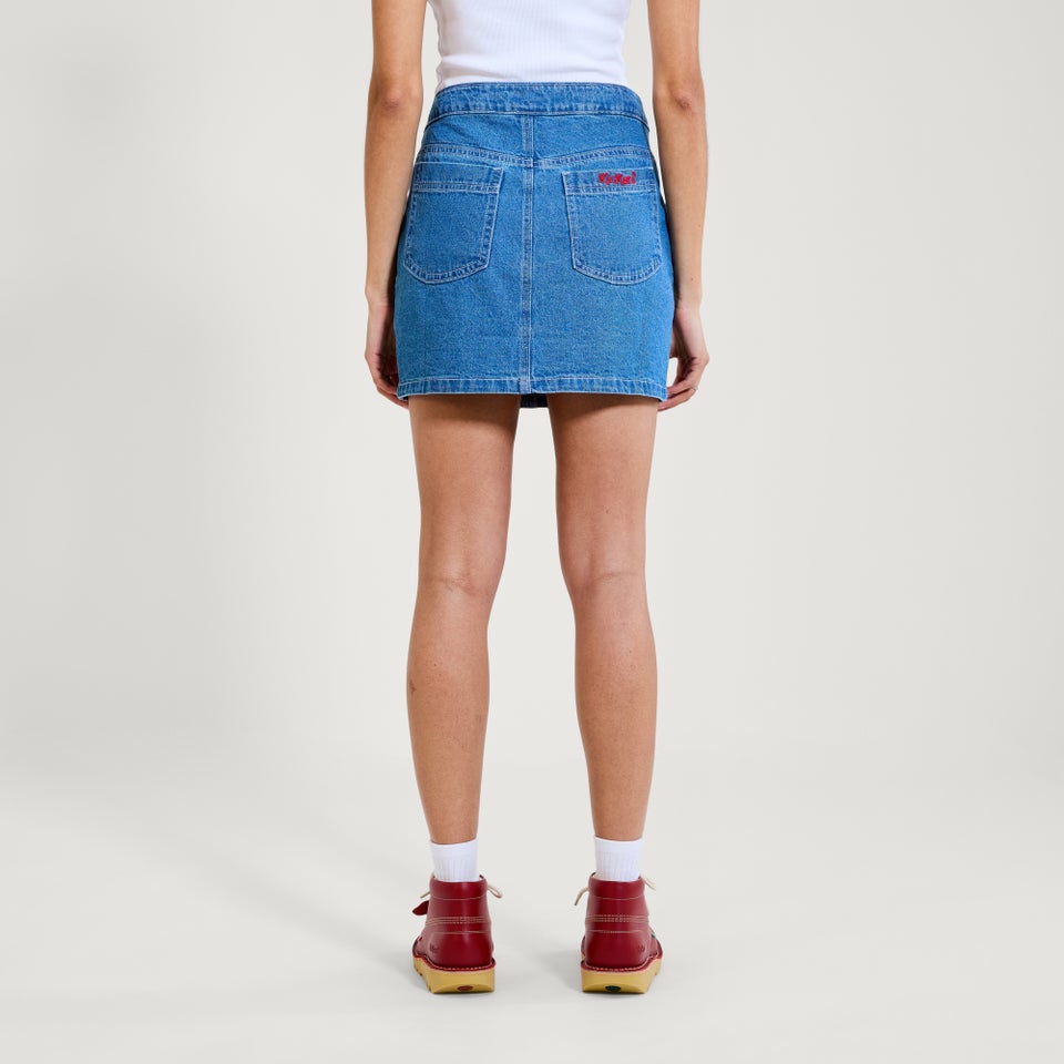 Adult Womens Kickers Classic Denim Micro Skirt Blue