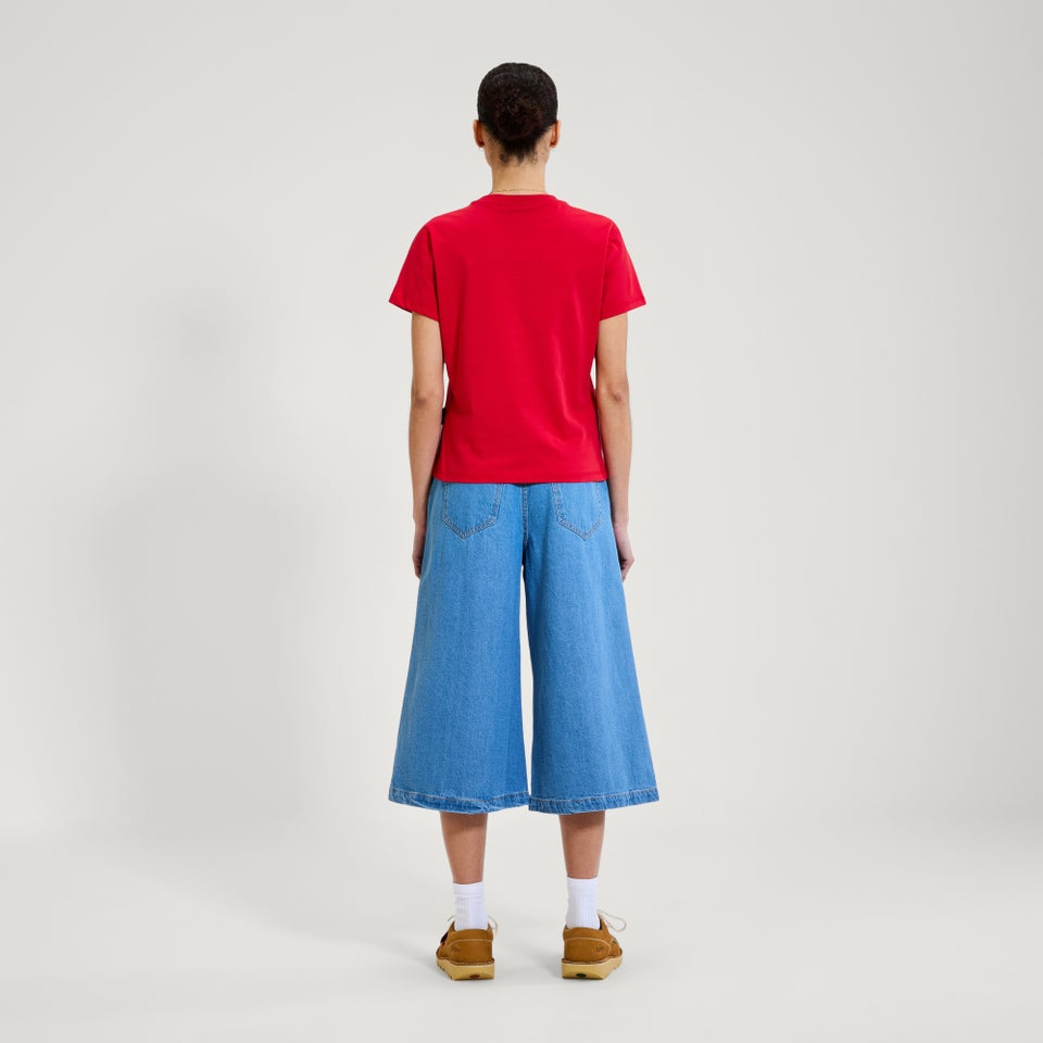 Adult Womens Kickers Classic Skinny Tee Red