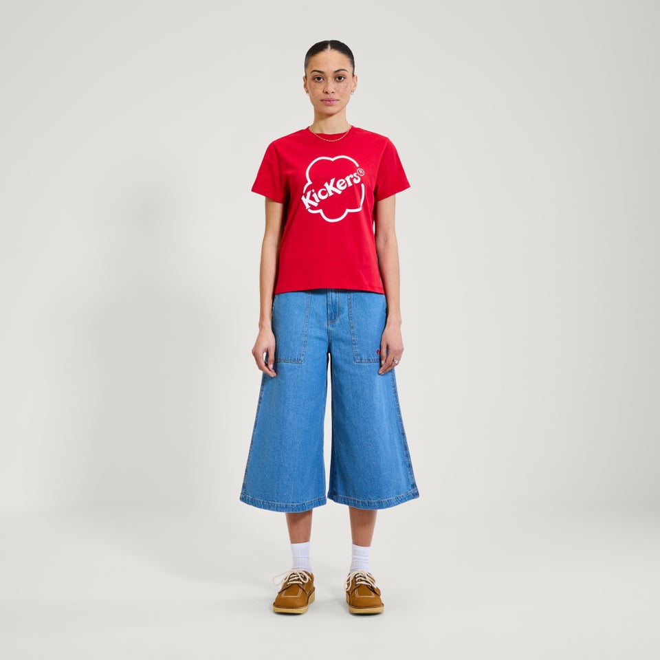 Adult Womens Kickers Classic Skinny Tee Red