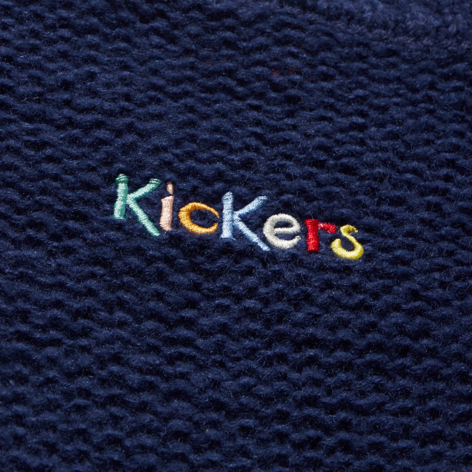 Adult Womens Kickers Boat Neck Wide Sleeve Knit Navy