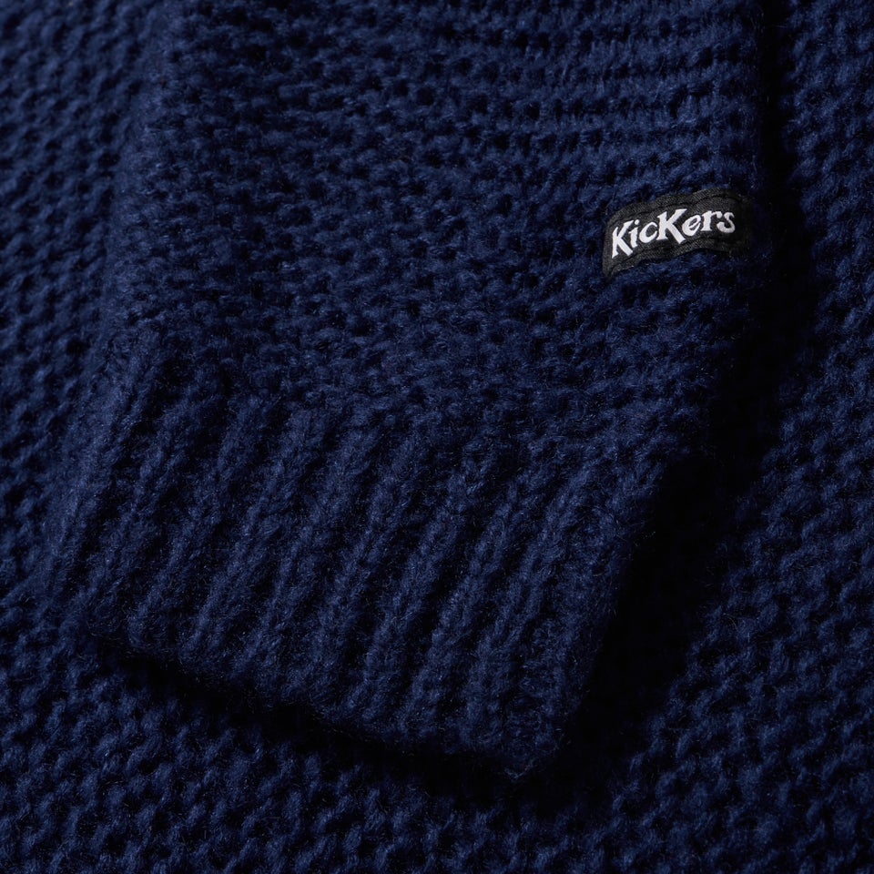 Adult Womens Kickers Boat Neck Wide Sleeve Knit Navy