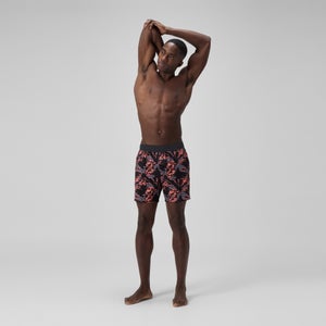 Men's Lookout Printed 40cm Swim Shorts Black/Orange