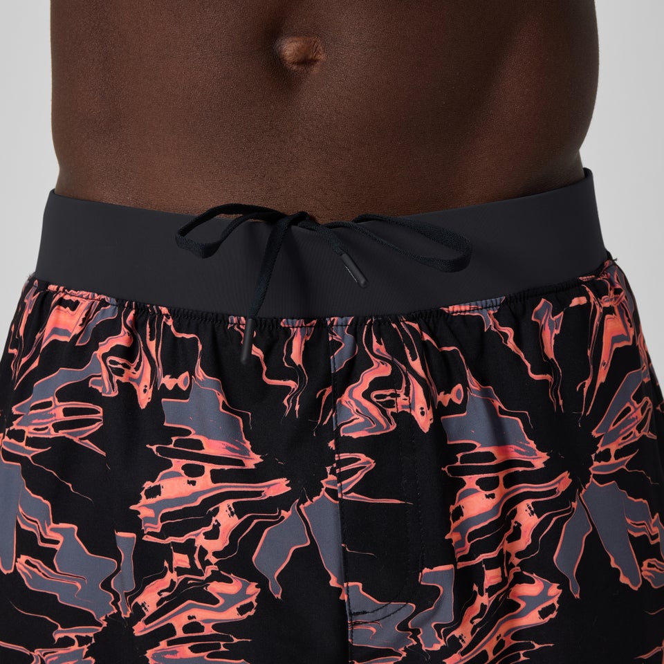 Men's Lookout Printed 40cm Swim Shorts Black/Orange