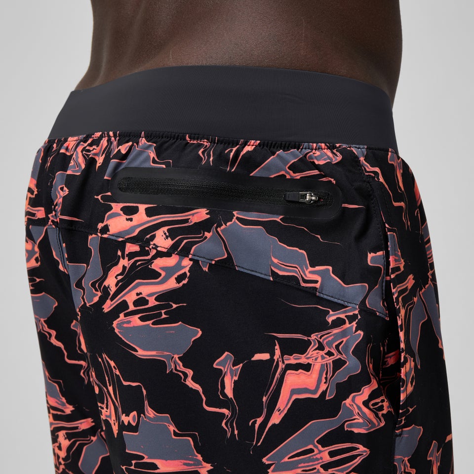 Men's Lookout Printed 40cm Swim Shorts Black/Orange