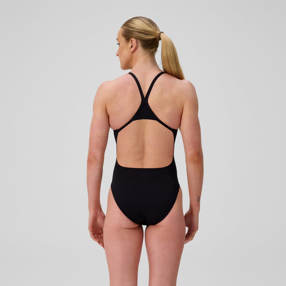 Women's Solid Turnback One Piece Black
