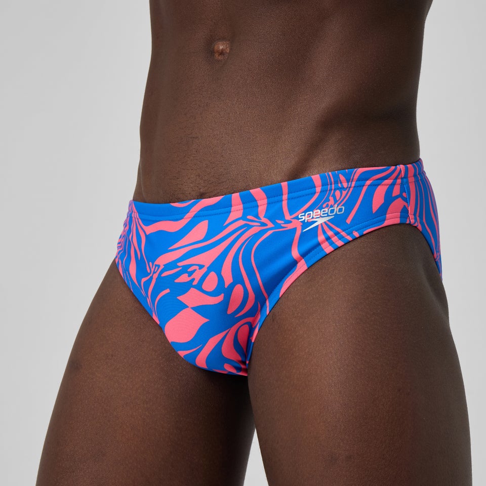 Men's Printed 2" Brief Blue/Orange