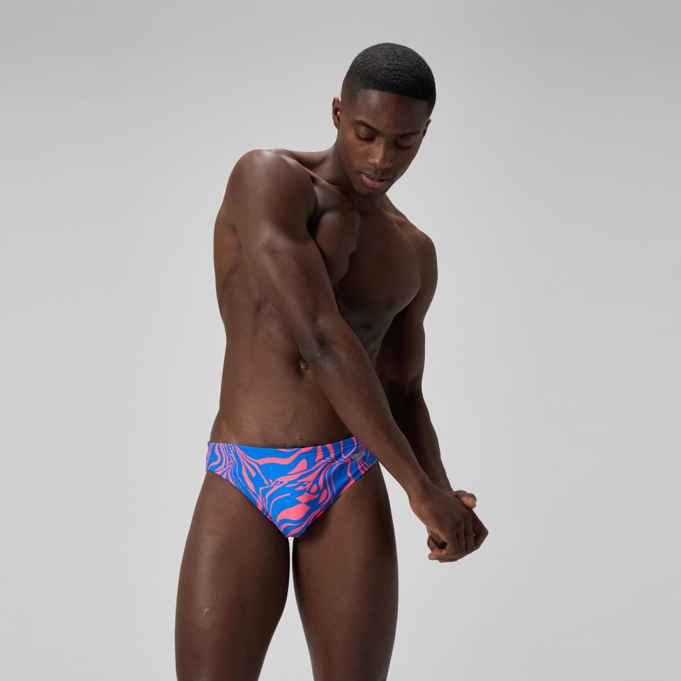 Men's Printed 2" Brief Blue/Orange