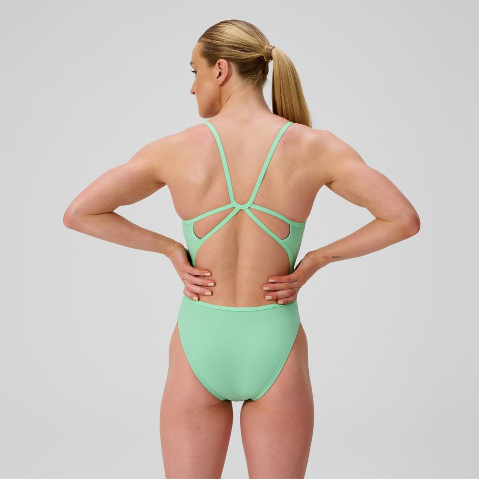 Women's Club Training Solid Web Back One Piece Green