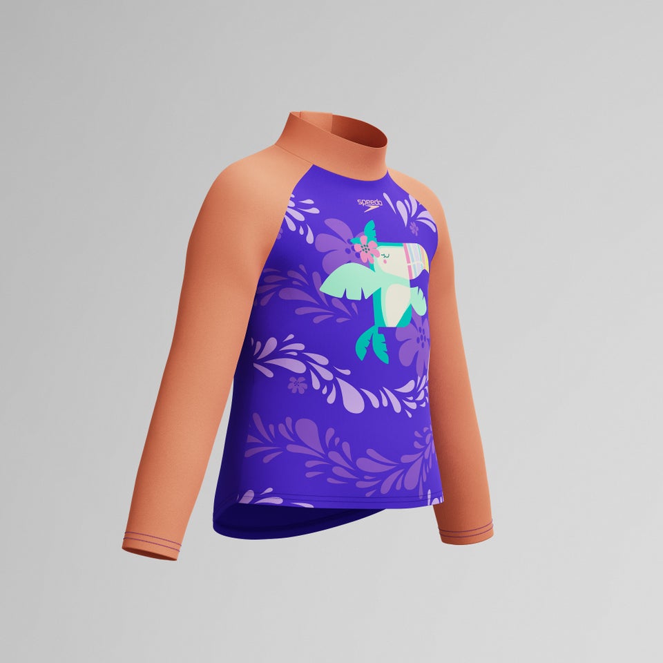 Infant Girls Learn to Swim Long Sleeve Rashguard Purple/Orange