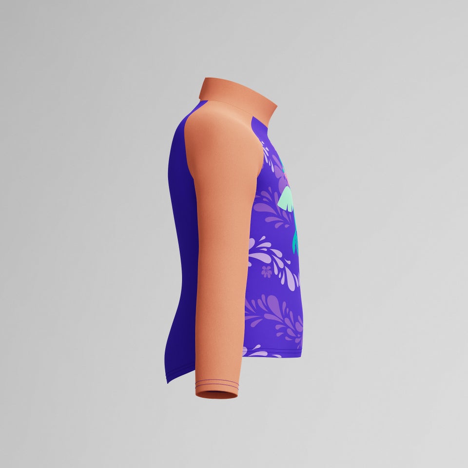 Infant Girls Learn to Swim Long Sleeve Rashguard Purple/Orange