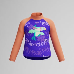 Infant Girls Learn to Swim Long Sleeve Rashguard Purple/Orange