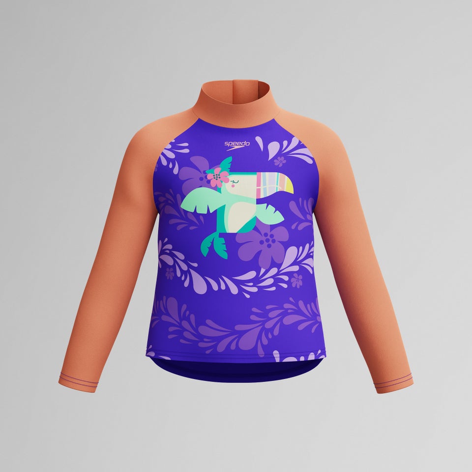Infant Girls Learn to Swim Long Sleeve Rashguard Purple/Orange
